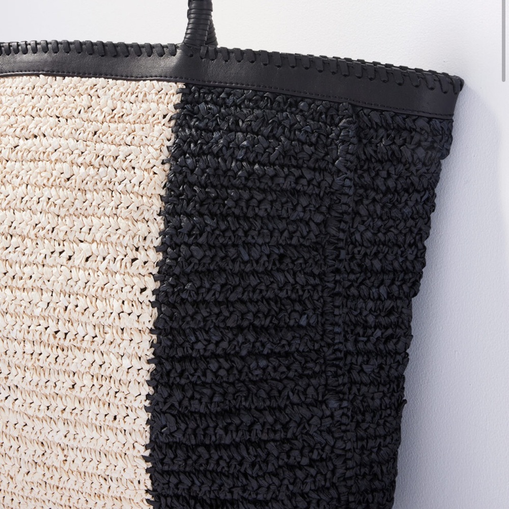 Cleobella Black and Cream Tote Bag - Picture 2 of 4
